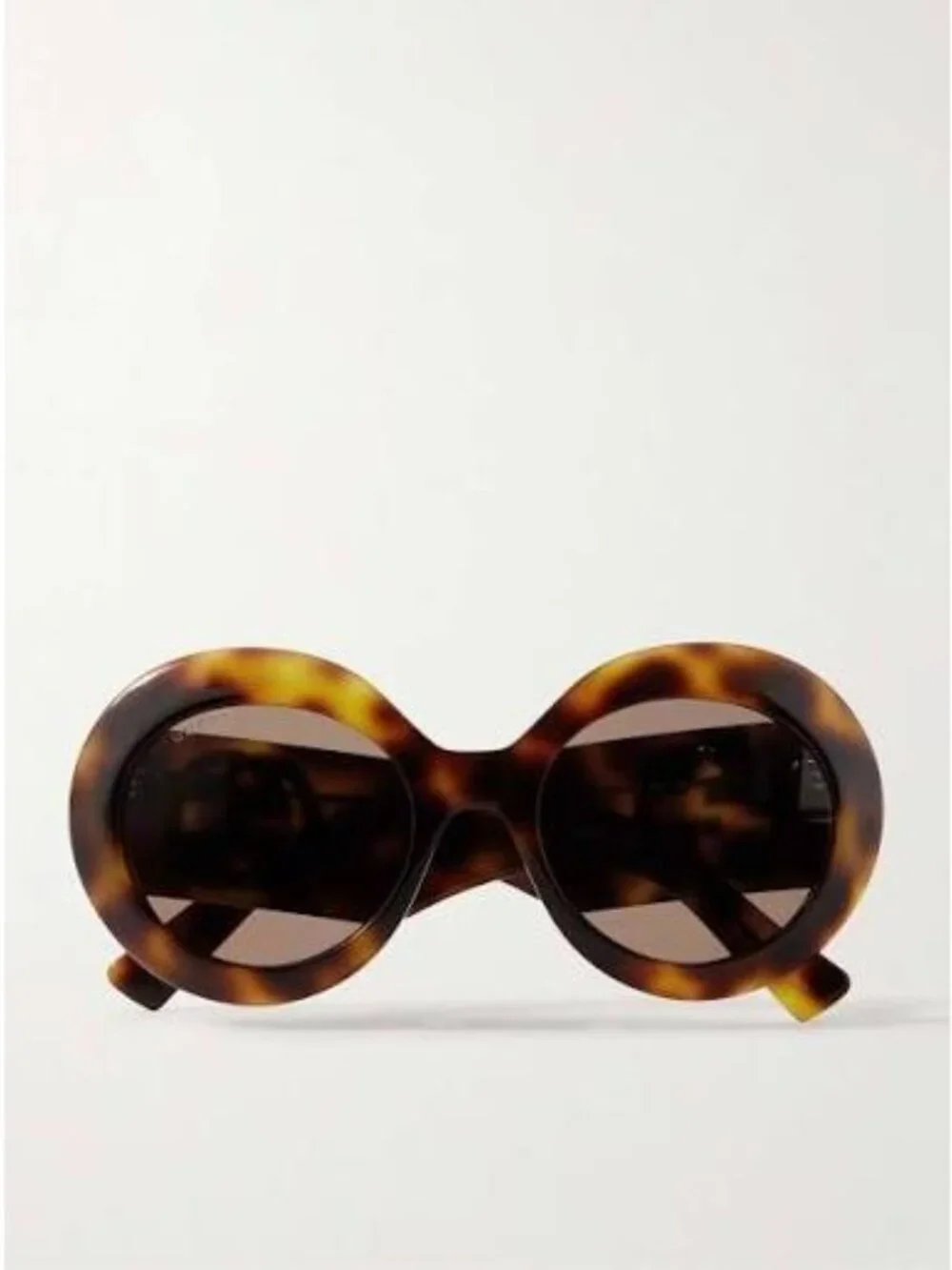 New GUCCI GG1647S 009 Oversized round-frame tortoiseshell acetate sunglasses
